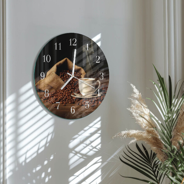 Round wall clock Coffee Beans