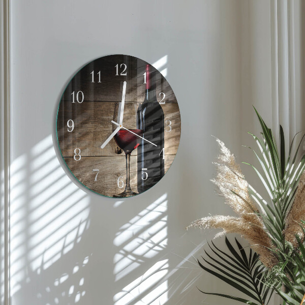 Round wall clock Wine