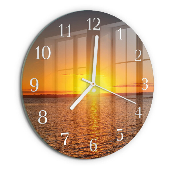Round wall clock Sunset