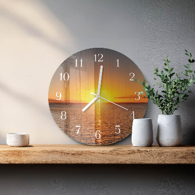 Round wall clock Sunset