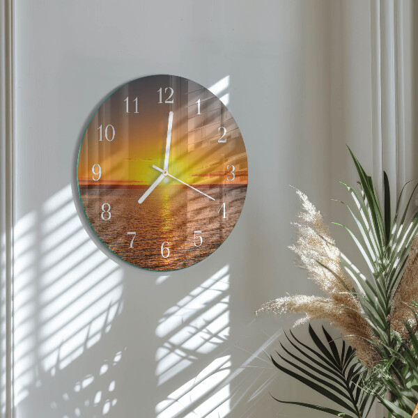 Round wall clock Sunset
