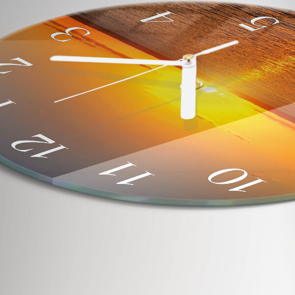 Round wall clock Sunset