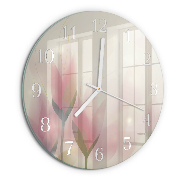Round wall clock Flowers