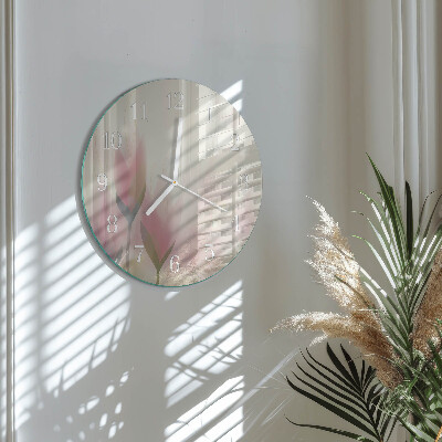 Round wall clock Flowers