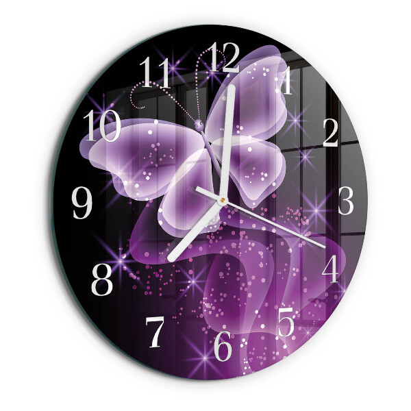 Round wall clock Butterfly