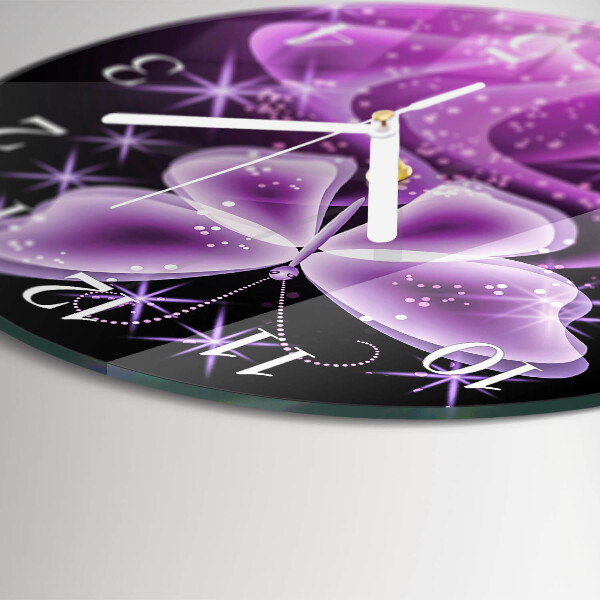 Round wall clock Butterfly