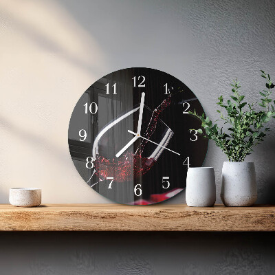 Round wall clock Wine