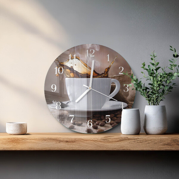 Round wall clock Coffee