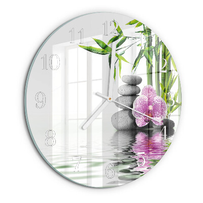 Round wall clock Flower Tree