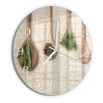Round wall clock Wooden Spoon