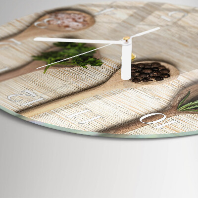 Round wall clock Wooden Spoon