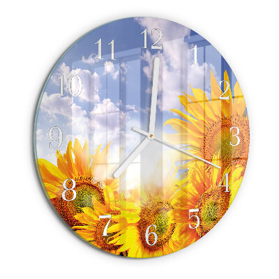 Round wall clock Sunflowers