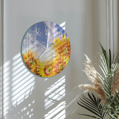 Round wall clock Sunflowers