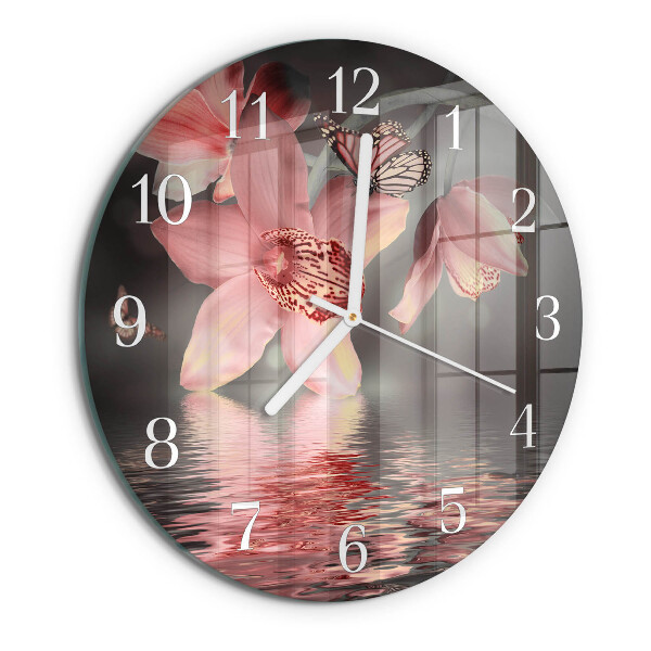 Round wall clock Orchid