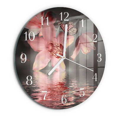 Round wall clock Orchid
