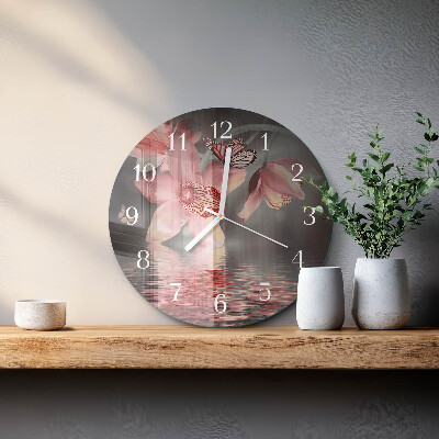 Round wall clock Orchid