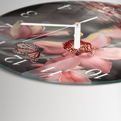 Round wall clock Orchid