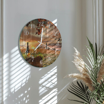 Round wall clock Wine Nature