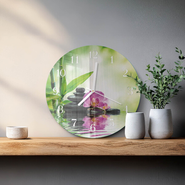 Round wall clock Spa Orchid
