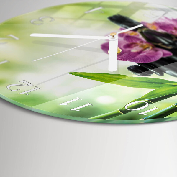 Round wall clock Spa Orchid