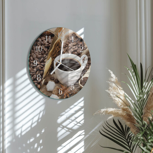 Round wall clock Coffee