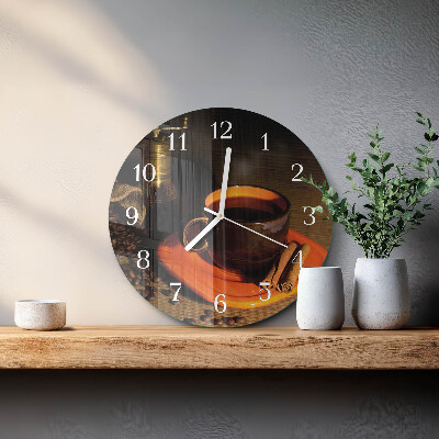 Round wall clock Coffee