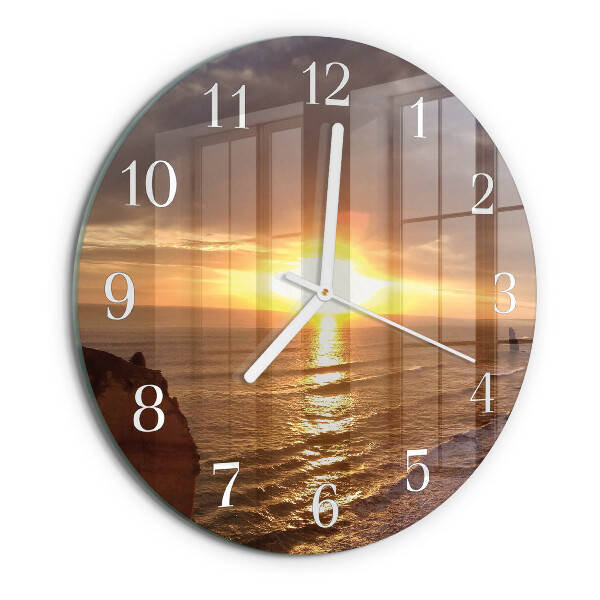 Round wall clock Sunset