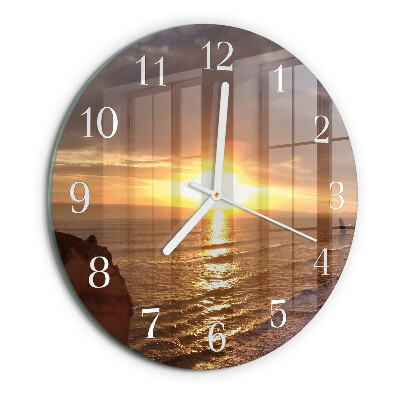 Round wall clock Sunset