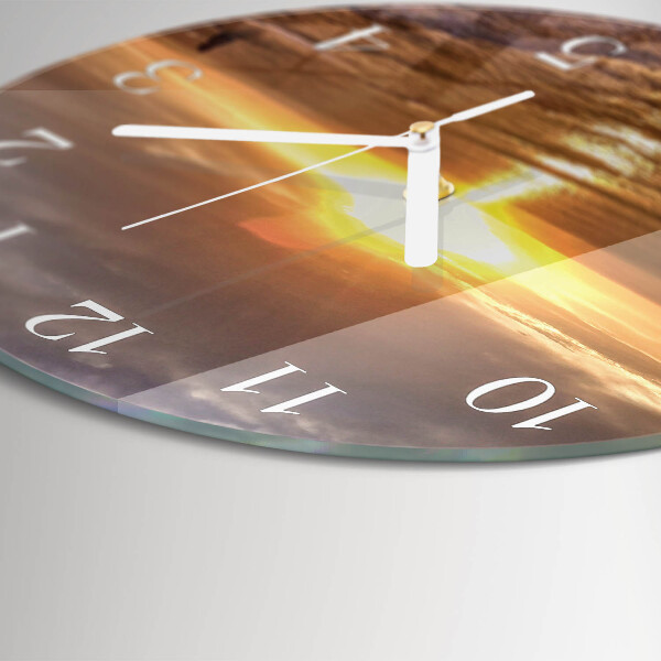 Round wall clock Sunset