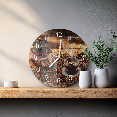 Round wall clock Coffee Beans