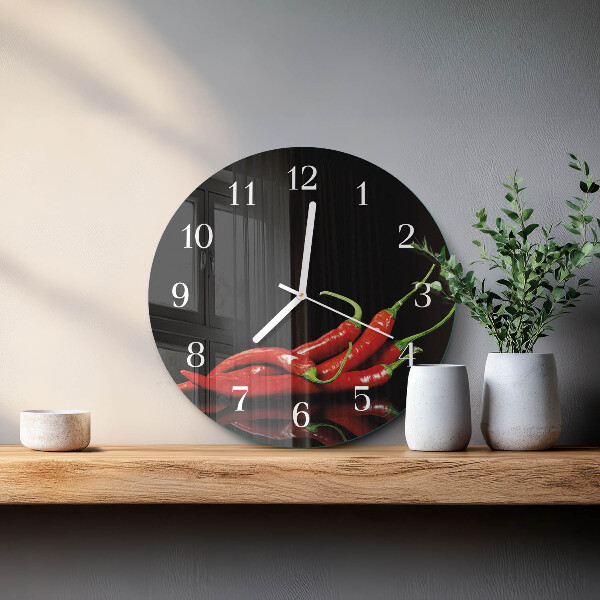 Round wall clock Chili peppers
