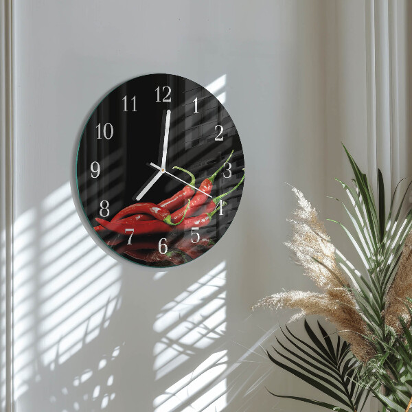 Round wall clock Chili peppers