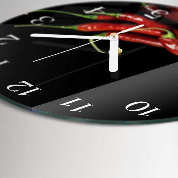 Round wall clock Chili peppers
