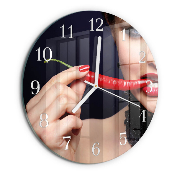 Round wall clock Chili pepper