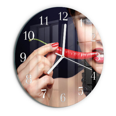 Round wall clock Chili pepper