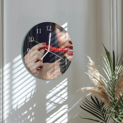Round wall clock Chili pepper