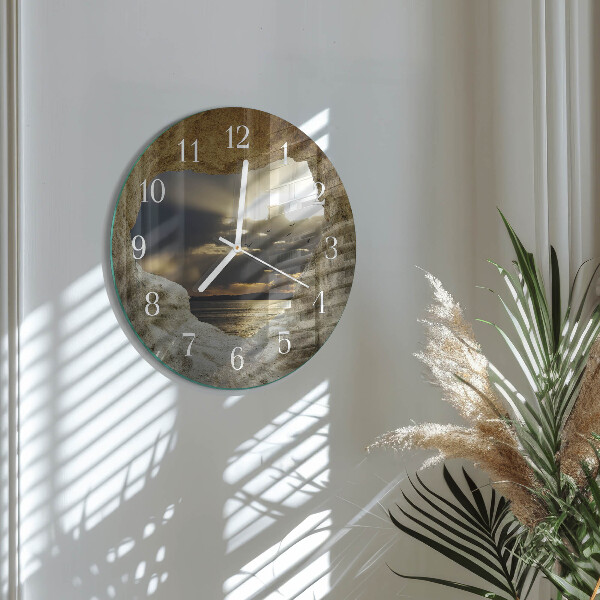 Round wall clock Heart in the Rock