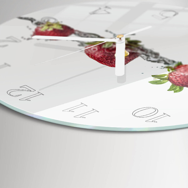 Round wall clock Strawberries in water