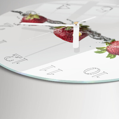 Round wall clock Strawberries in water
