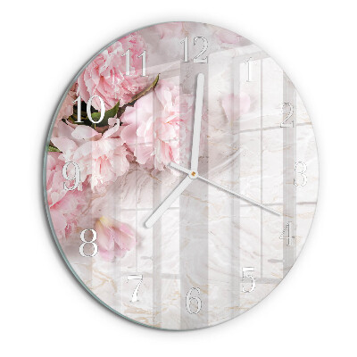 Round wall clock Flowers