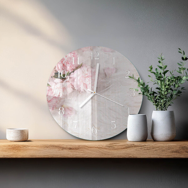 Round wall clock Flowers
