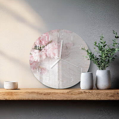 Round wall clock Flowers