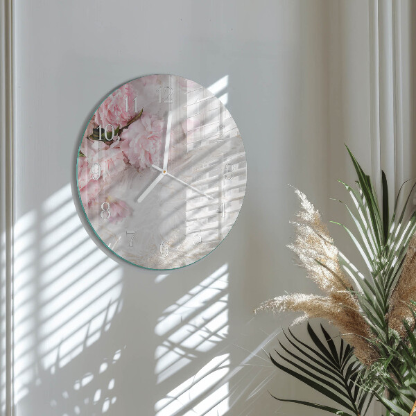 Round wall clock Flowers