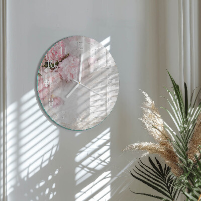 Round wall clock Flowers