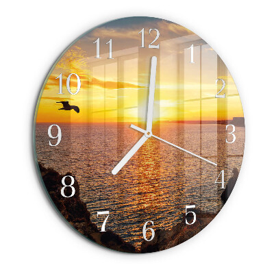 Round wall clock Sunset