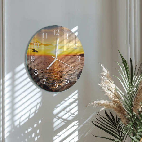 Round wall clock Sunset