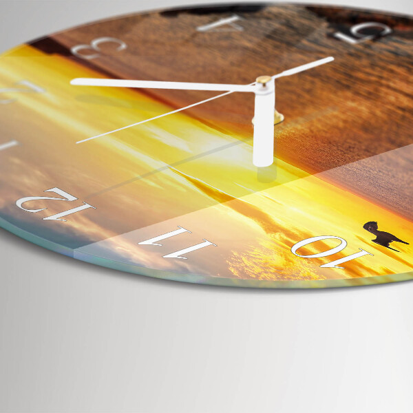 Round wall clock Sunset