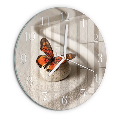 Round wall clock Butterfly