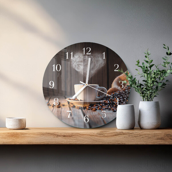 Round wall clock Coffee love
