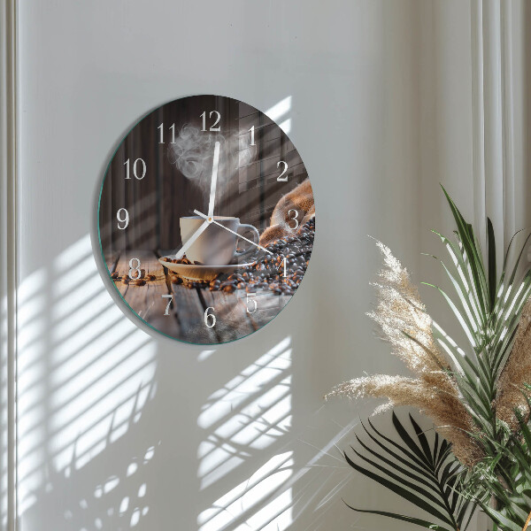 Round wall clock Coffee love